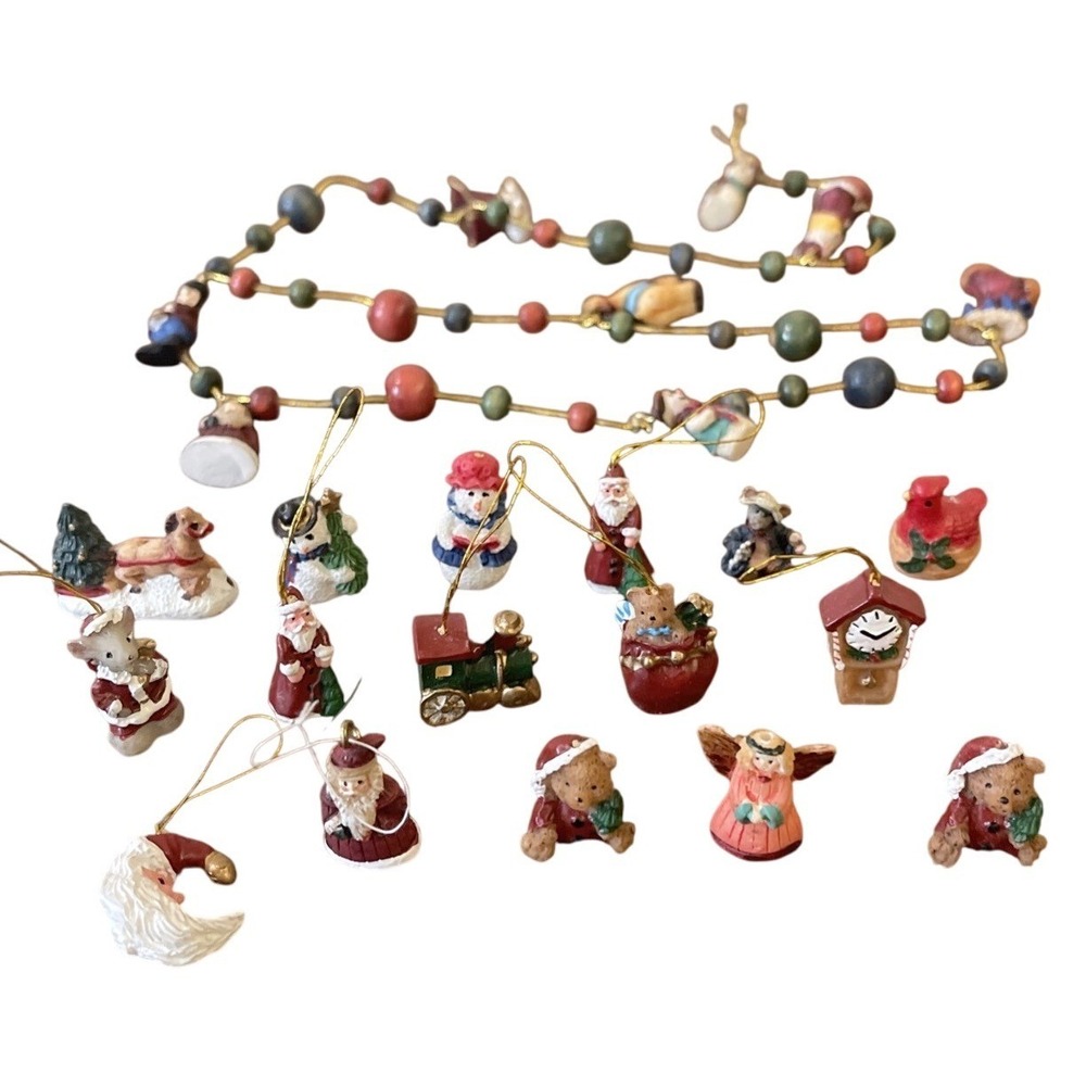 Miniature Dollhouse Lot Angel Christmas Tree Mini Ornament Rustic Traditional 1"